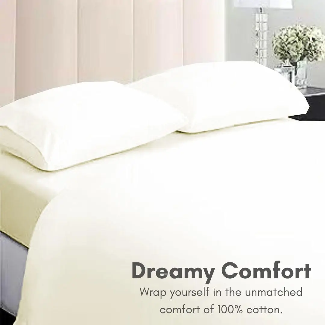 Hotel 1800 Linen Bedding Sheets & Pillowcases Set Polyester Soft White Bed Sheets Fade Stain Resistant Muslin Bedding Set
