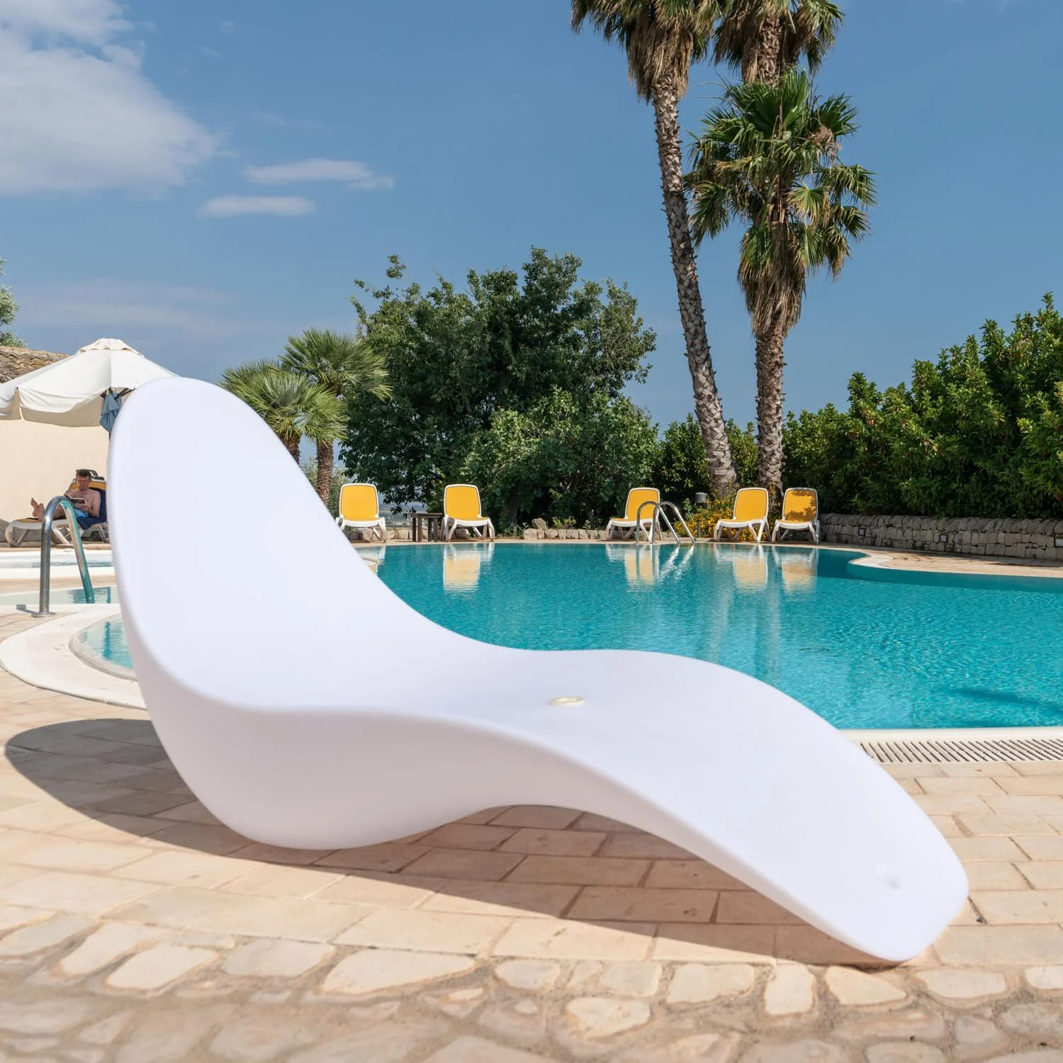 Best Quality Italian Luxury White Garden Chaise Longue Sined Chaise Longue Sirio For Export