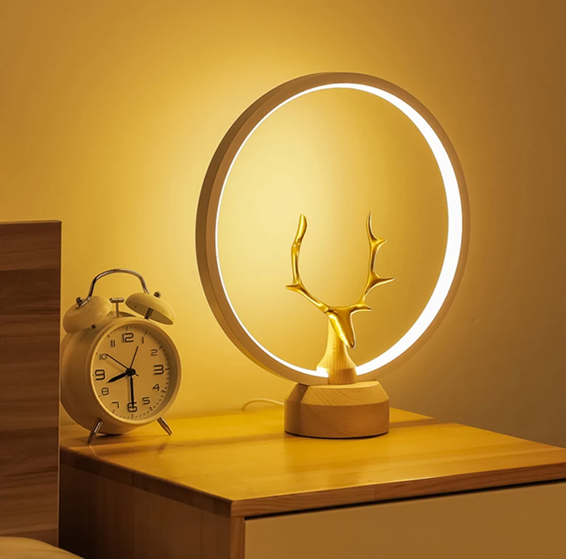 
Modern Art Type Wood Table Light Indoor Led Lights Room Decortion Light 