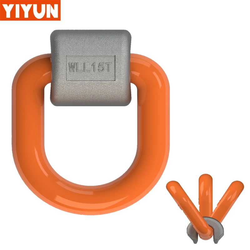 Industrial heavy loads lifting D ring /Grade 80 Spring Loaded Lashing Ring