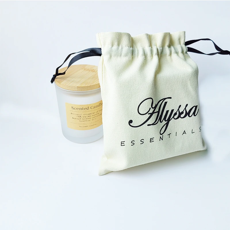 Custom Logo Printing Cotton  Cosmetic Skin Care Product Packing Bag High End Cotton Gift Makeup Bag