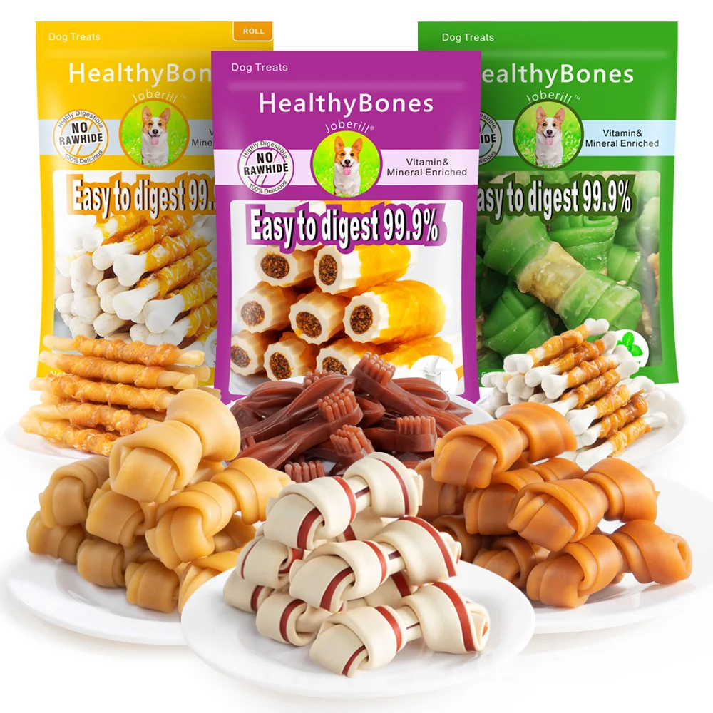 Factory wholesale Healthy Dog Chews Pet Treats Dental Chew Pet Foods No-Rawhide  dog Chews Bone Dog Treats