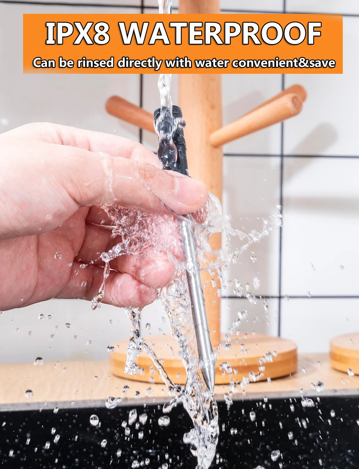 165m App Remote Smart Bbq   Thermometer Waterproof IPX8 Instant Read Digital Bluetooth 5.0 Wireless Meat Thermometer For Cooking