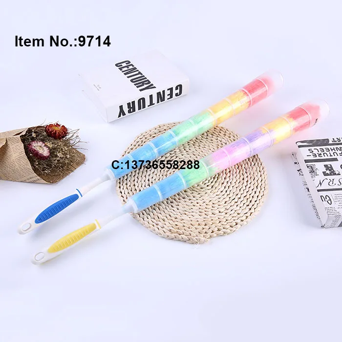 HQ9714 rainbow color anti-static flexible PP duster attracts dust like a magnet