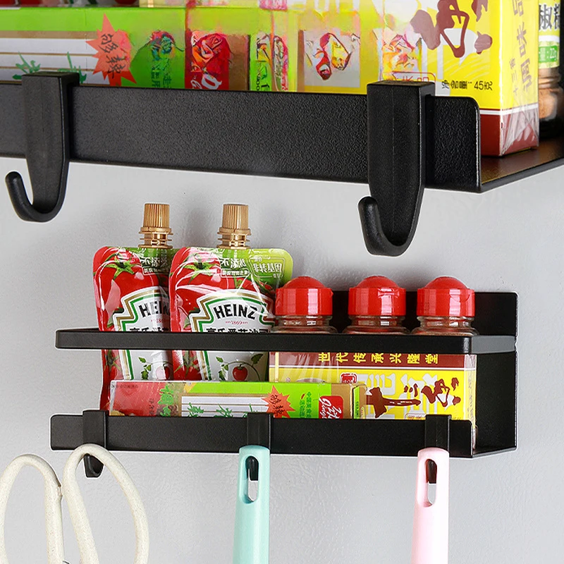 Custom Single Tier Kitchen Refrigerator Side Metal Spice Holder Hanging Magnetic Fridge Rack