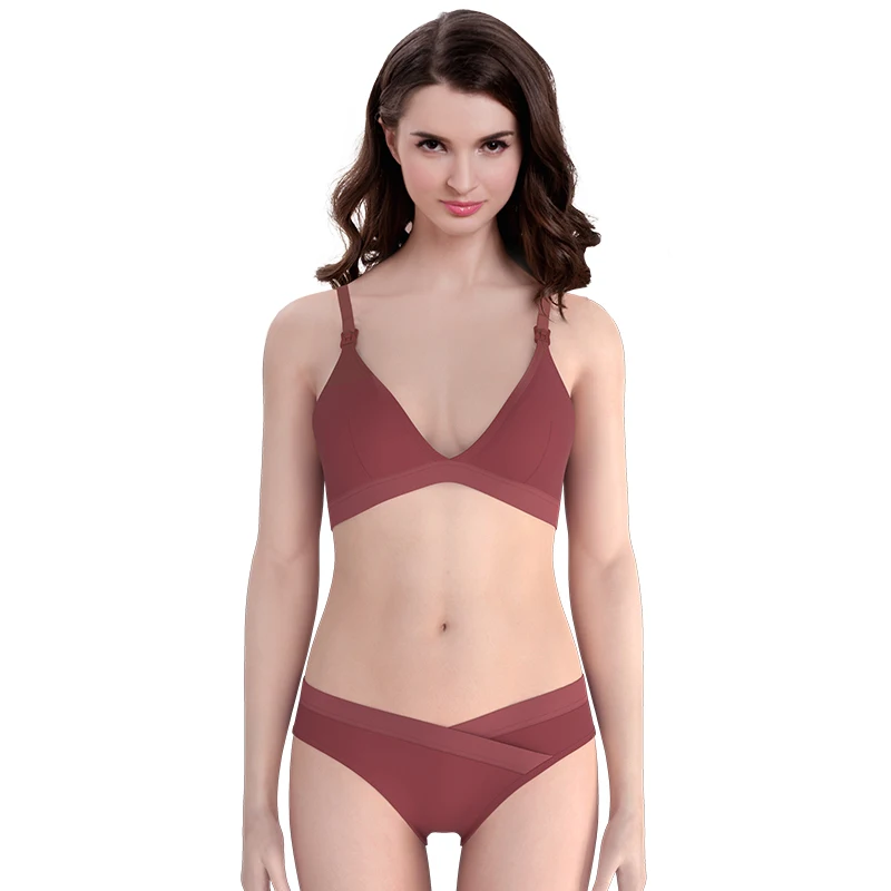 Soft maternity & nursing bras women underwear lingerie sexy bra & brief sets