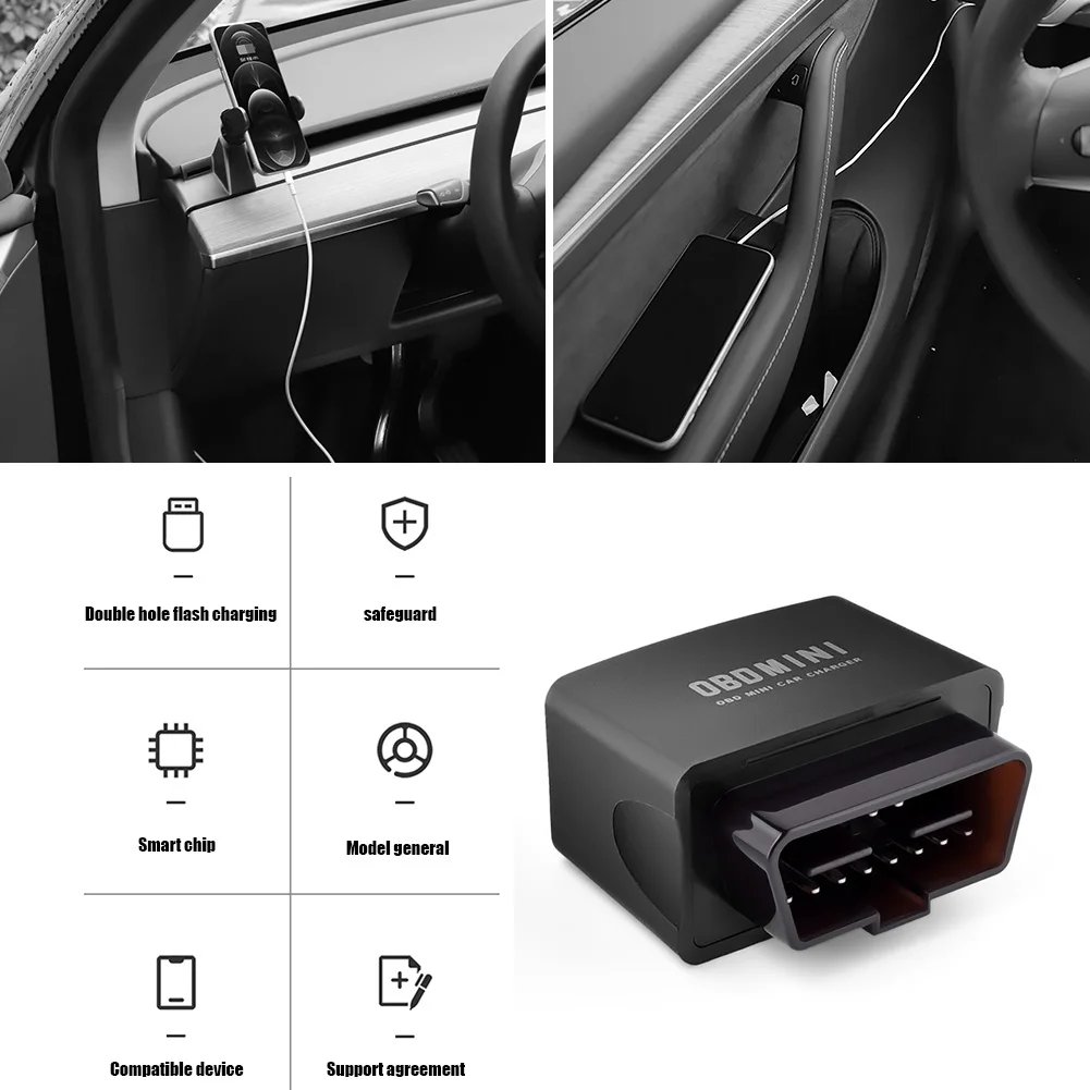 12/24V OBD Universal Car Charger Waterproof Dual USB Port Car Adapter With LED digital display Voltmeter Socket