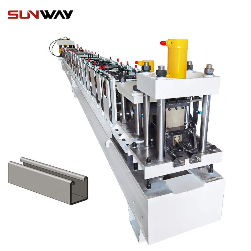 Solar Strut Channel Roll Forming Machine Stent Bracket Solar Panel Mounting Structure Making Machine