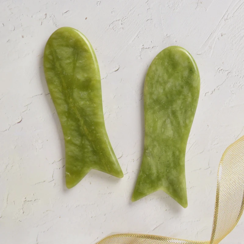 
New design green healing gua sha scraping natural big stone 