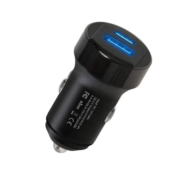 
2020 New Arrivals 36W Fast Charger digital display car Factory Direct Price qc 3.0 car charger promotional gift 
