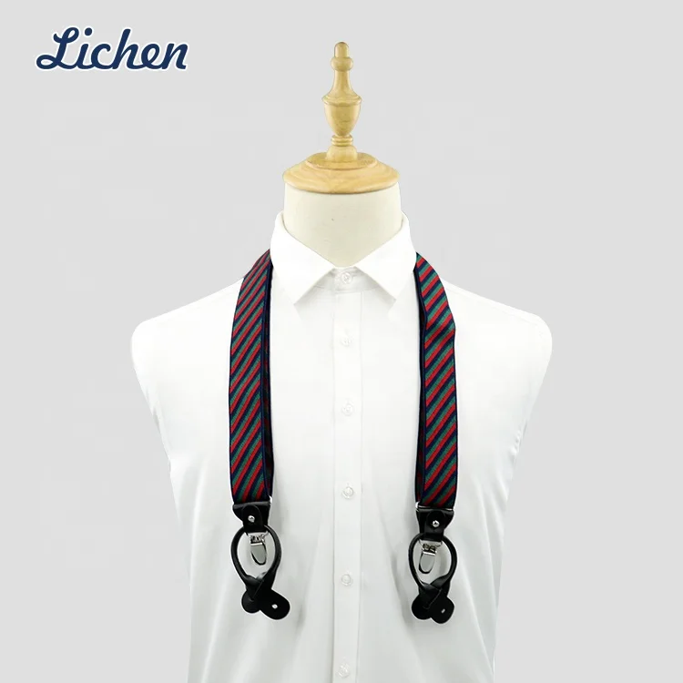 Однотонные мужские подтяжки с зажимом