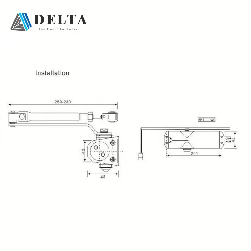 Hot selling Two speed adjustment spring loaded door closer