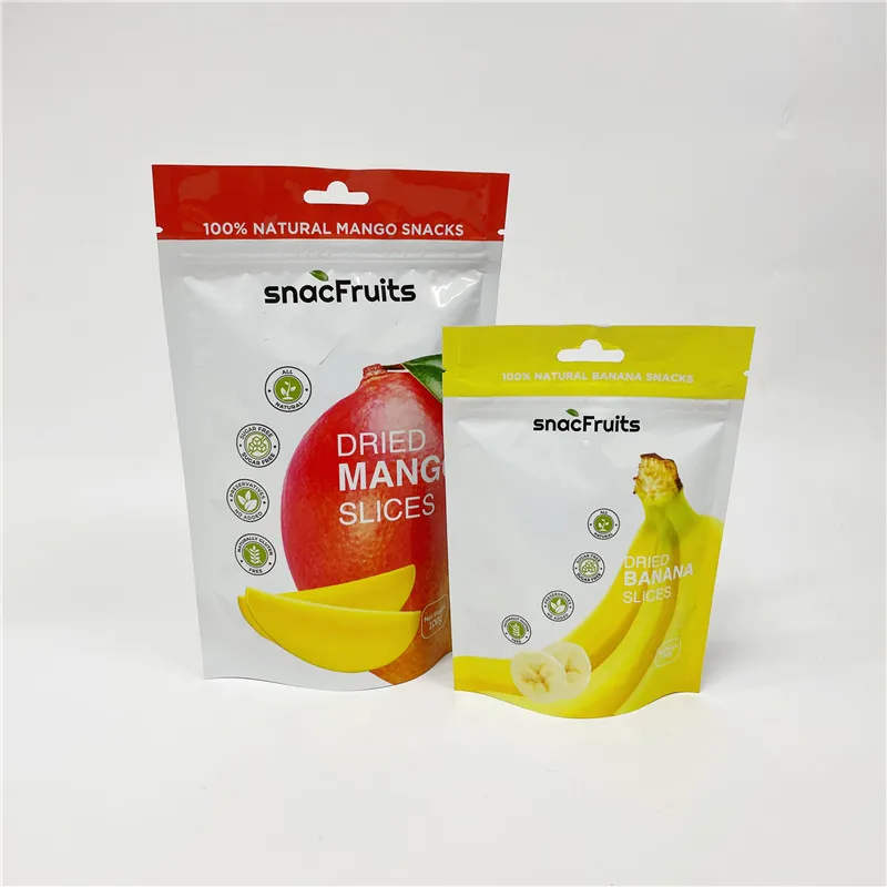 Glossy finish stand up mylar bag smell proof dried fruit packaging bags