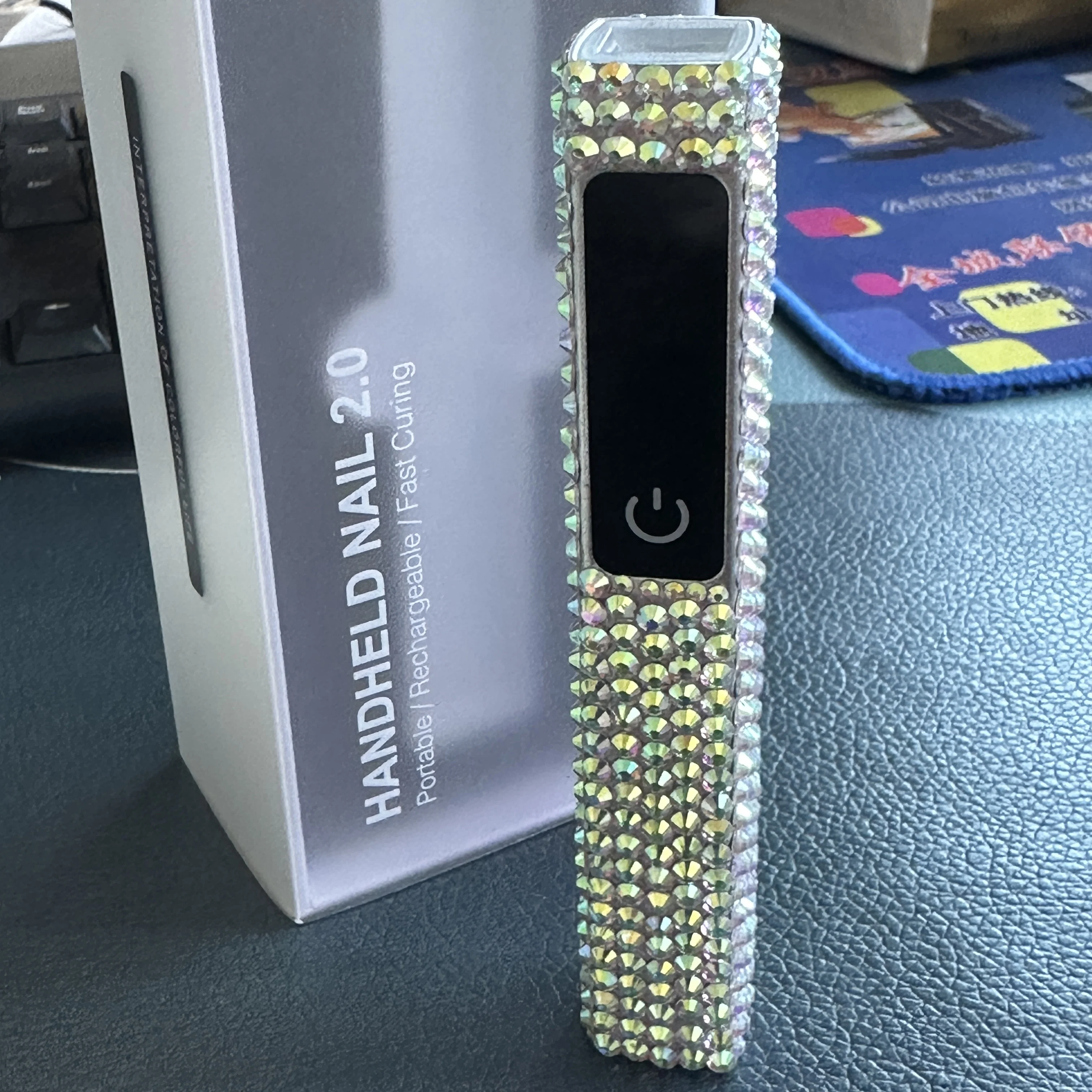 Rhinestones Sparkle Mini Handheld UV Led Lamp For Nails Portable Rechargeable Nail Dryer For Curing Gel Polish Manicure Lamp