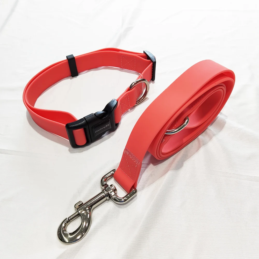 Popular Hot Sale Custom Waterproof PVC Dog Leash Webbing Luxury Soft Blue Silicone Pet Training Leash for Dogs