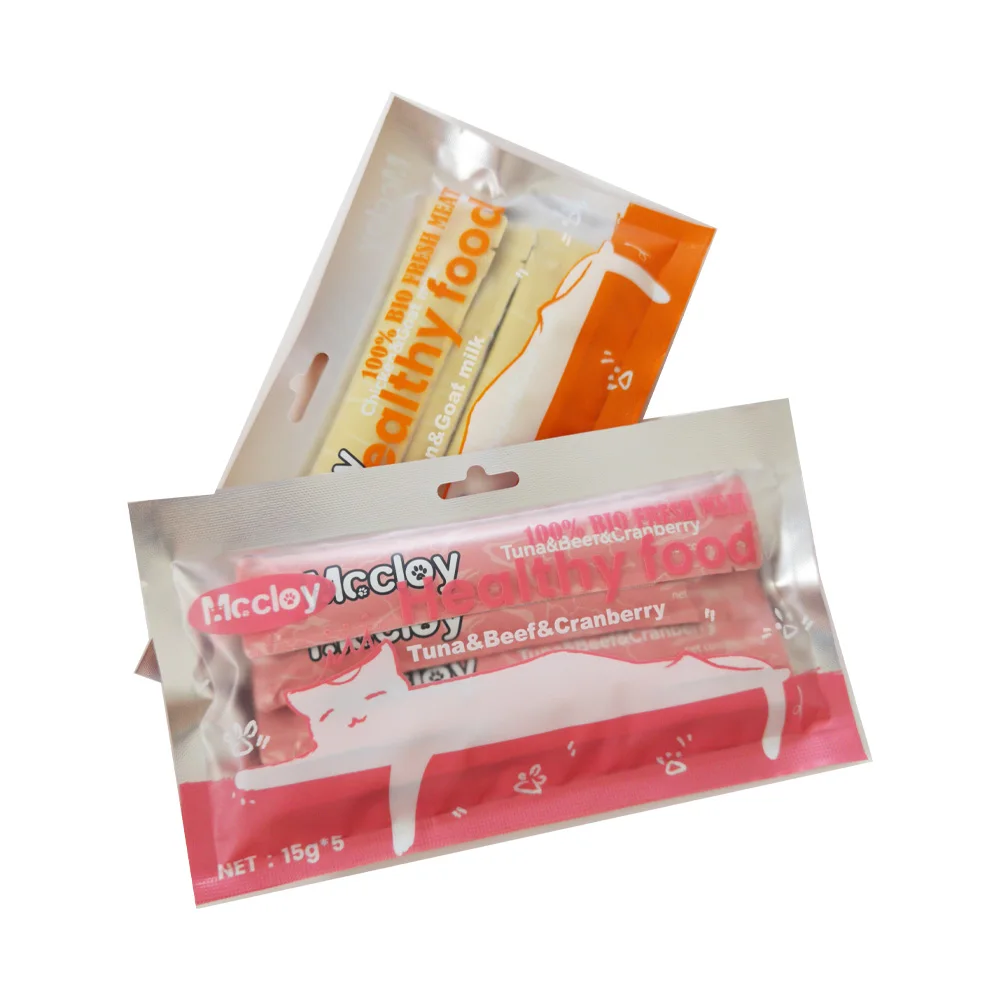 Hot selling wet cat food, salmon chicken flavor ready to eat wholesale cream snacks, cat strips