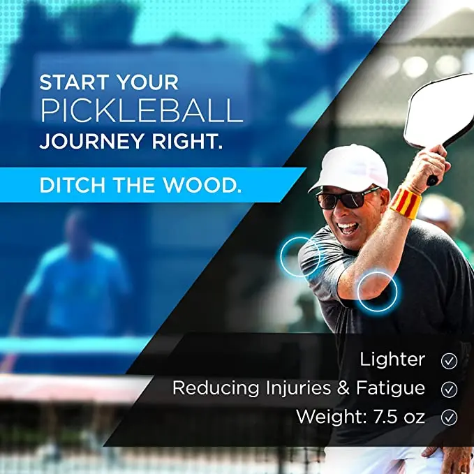 Pickleball Paddles with Portable Carry Bag 4 Balls Comfort Grip Rackets Honeycomb Core Pickle Ball Paddles lightweight