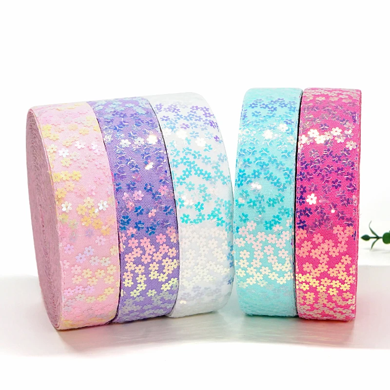 3 дюйма 75mm изготовленная на заказ сетка сливы с пайетками и лентами для подарочная упаковка Большие Рулоны