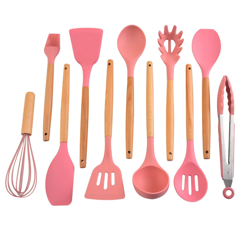
Amazon Sells Cooking 2021 Food Grade Wooden Handles Kitchen Cooking Tools 12 PCS Kitchen Utensil Set 