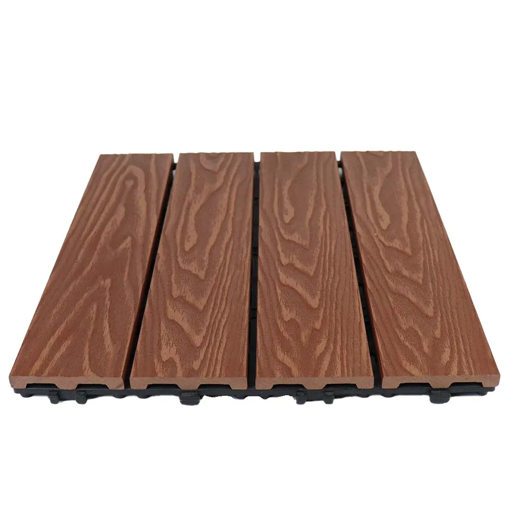 Hot selling popular wood plastic composite deep embossed durable hollow boards low maintenance deck tile