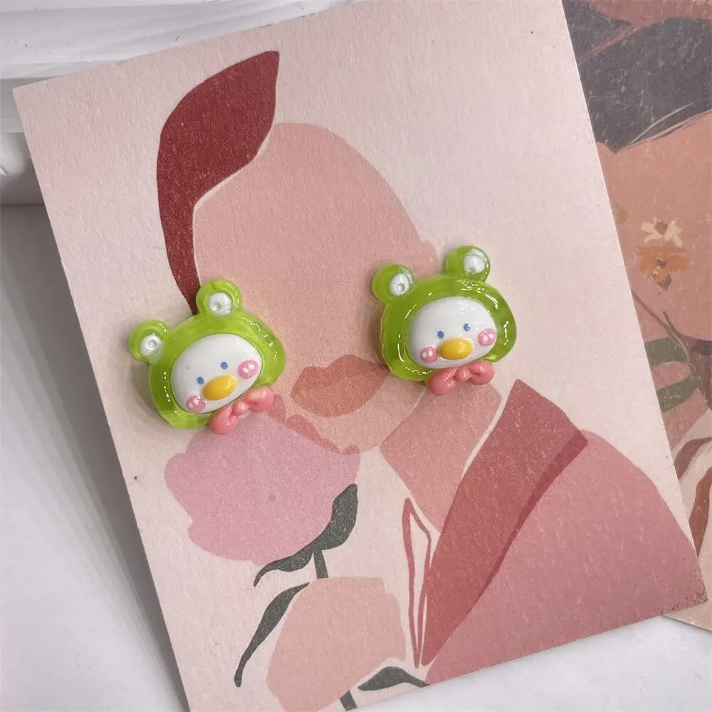 Clear Resin Charms Jelly Bunny Hat Duck Pink Yellow Diy Decoration for Phone Case Hair Clip