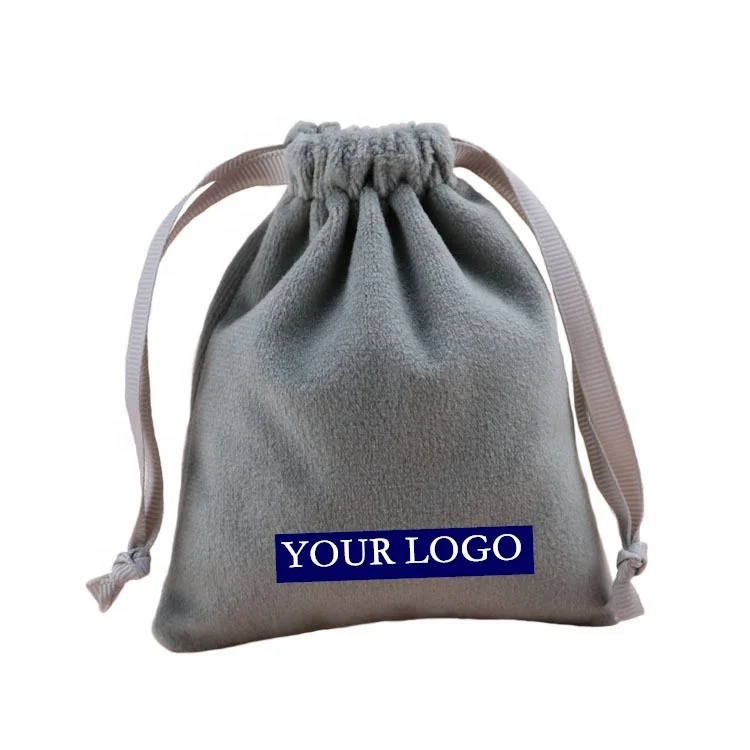 Flannel Jewelry Bracelet Packaging Ribbon Drawstring Chic Velvet Pouch for Wedding Favor Gift Bags Packing Storage Jewelry Pouch