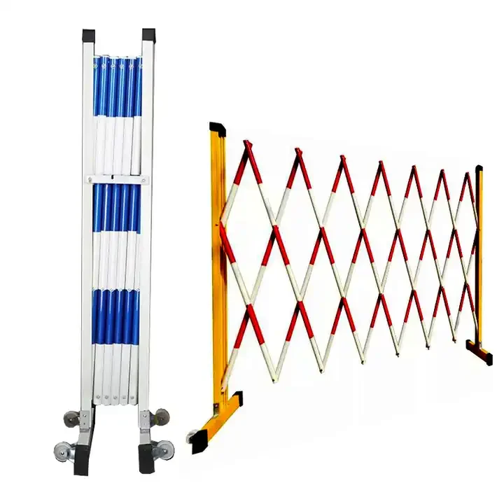 Security Folding Gate Double Diamond Details Road Manual retractable gates Pedestrian control security barrier