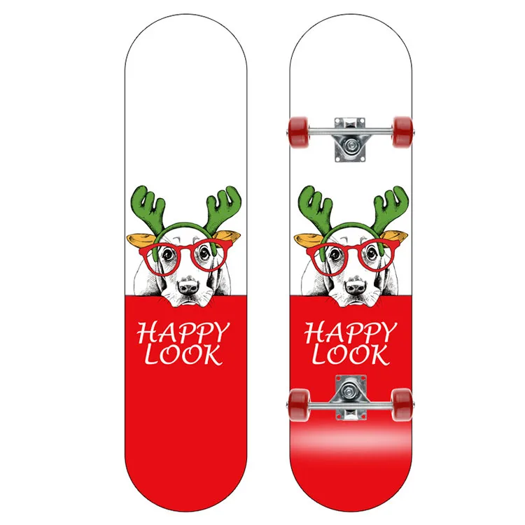 
Custom maple wood skateboard deck shape skateboard with pu wheels 