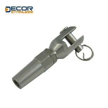 Rigging Hardware High Polished SUS304 316 Stainless Steel Wire Rope Swageless Machined Fork Terminal