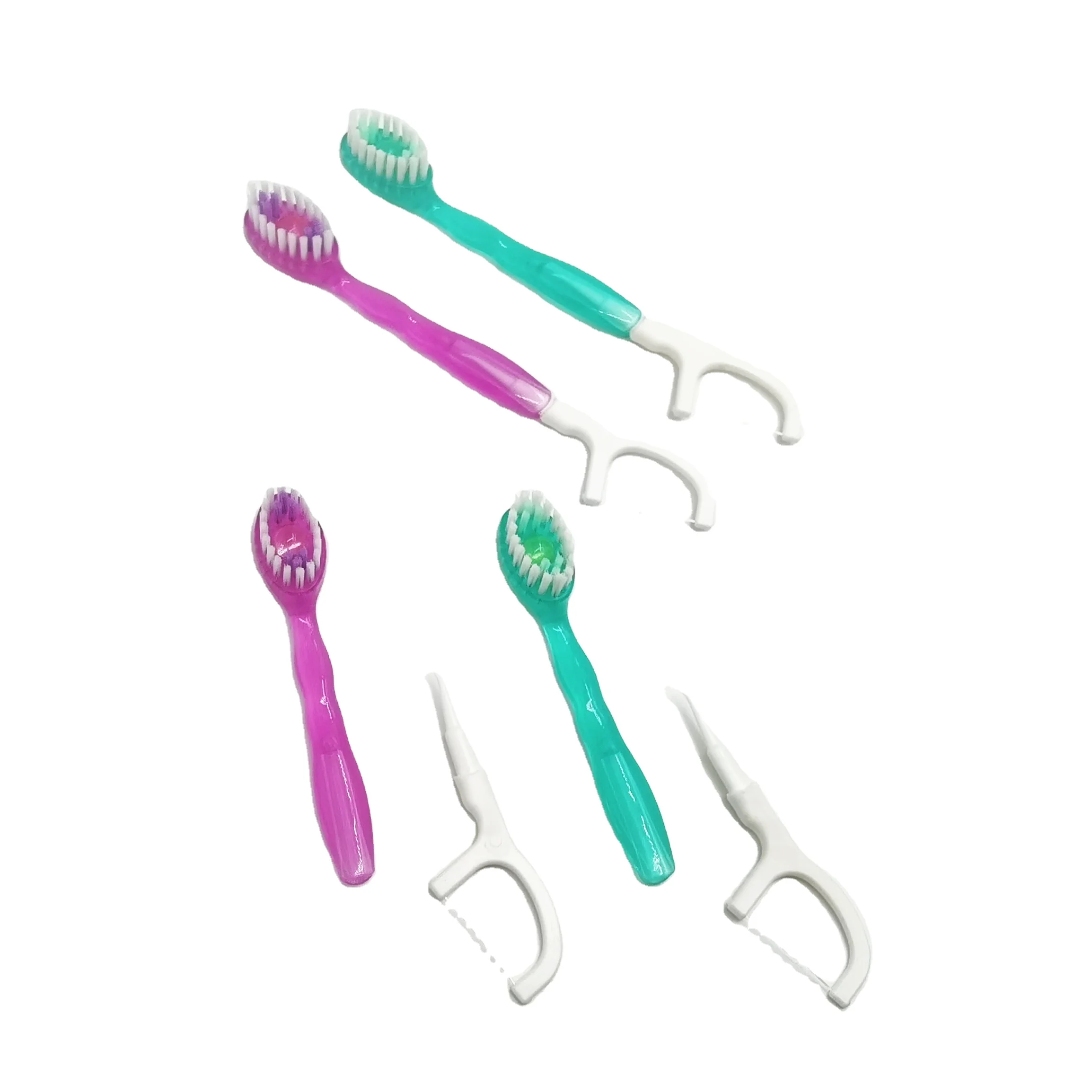 Disposable Mini Toothbrush with Toothpaste and Dental Flosser 12pcs Portable Travel Toothbrushes for Work or Travel