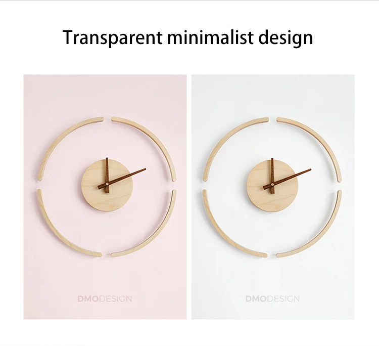 14Inch 42cm antique style modern Nordic wooden home bedroom decoration wall clock