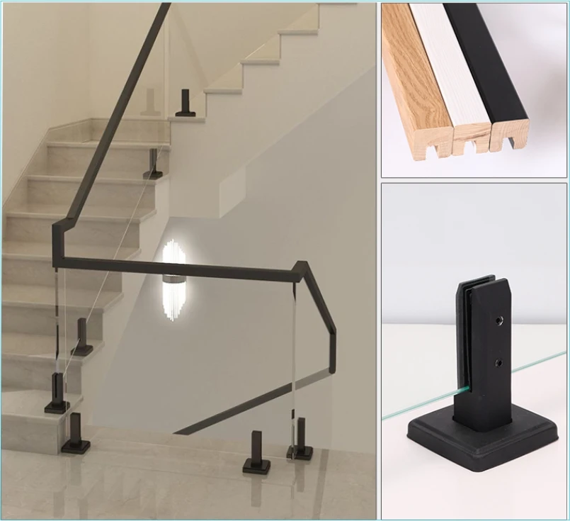 Stainless Steel Spigots Glass Fence Spigots Balcony Frame-less Stairs Glass Railing  Design