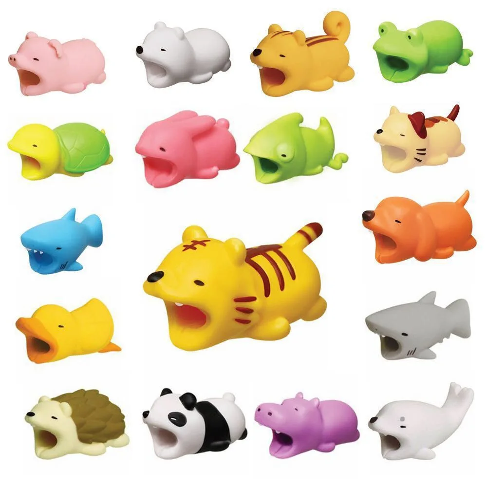 2022 Novedades 3D Cute Cable Bite Animal Figure USB Charging Cable Protector Earphone Cellphone Data Cable