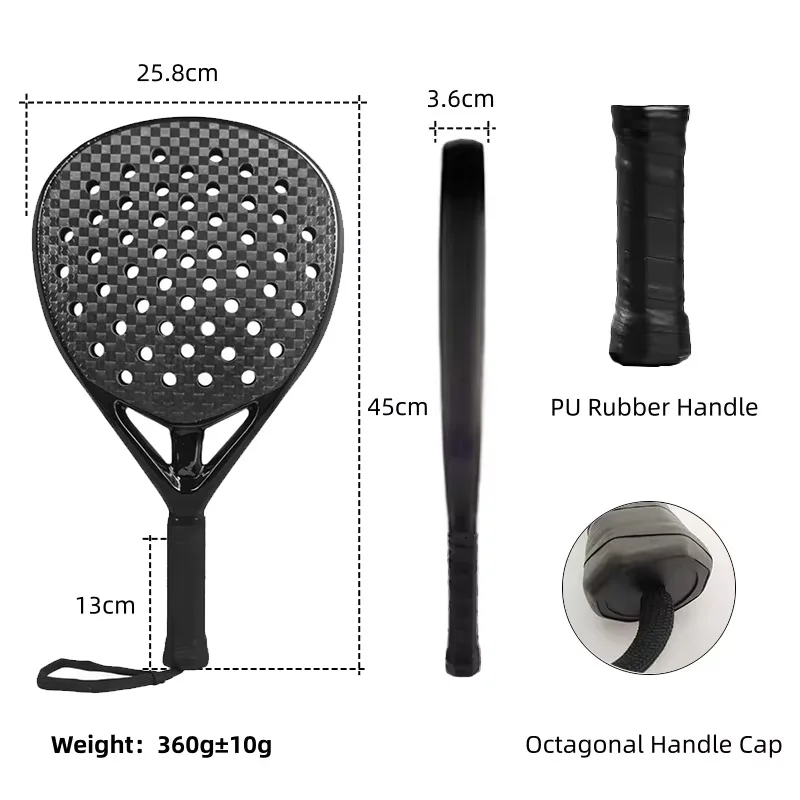Factory High Quality Customized Premium Paddle Pala Padel Professional Carbon Fiber Beach Tennis Racket