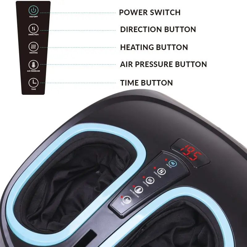 TUDEEN Foot Massager Portable Pedicure Machine With Soothing Heat Deep Kneading Therapy