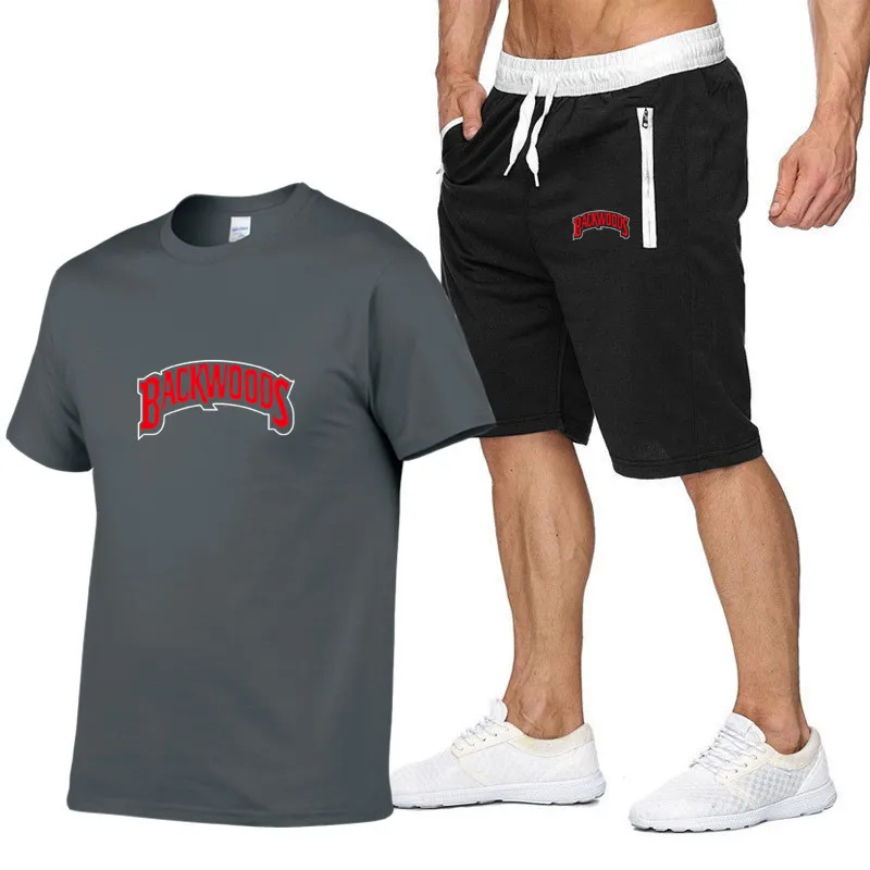 Cutom летняя спортивная одежда, мужская футболка, шорты, комплект из двух предметов, хлопковый спортивный костюм из 2 предметов, костюм для бега