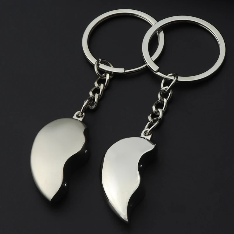 Hot Sale Zinc Alloy Silver Plated Lovers Gift Wedding Favors Couple My Heart Keychain Fashion Keyring Key Fob Creative Key Chain