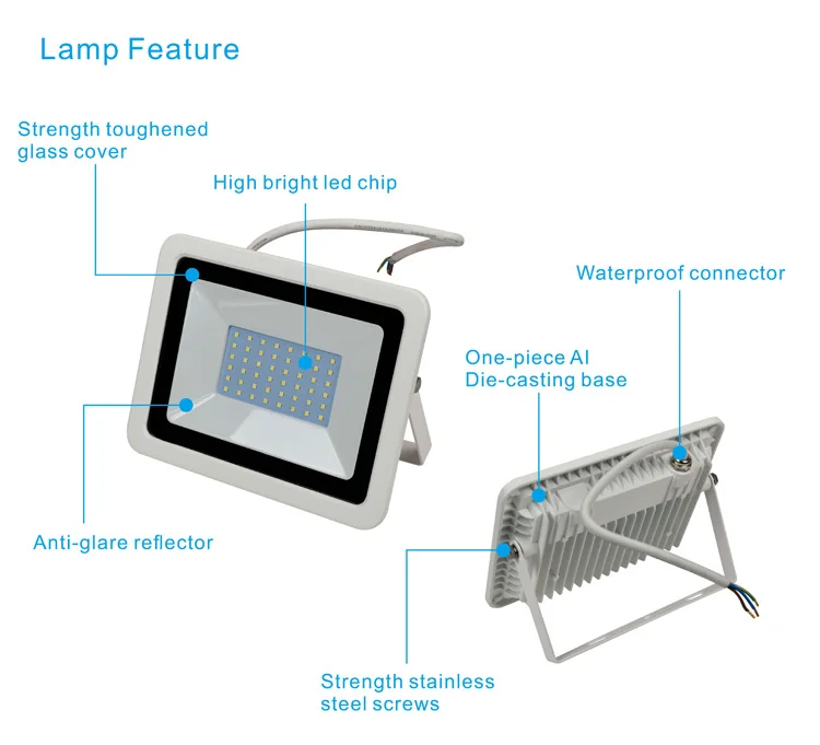 Водонепроницаемый отражатель высокой яркости cob 30 Вт 50 Вт 100 Вт 150 Вт 200 Вт 300 Вт светодиодный прожектор