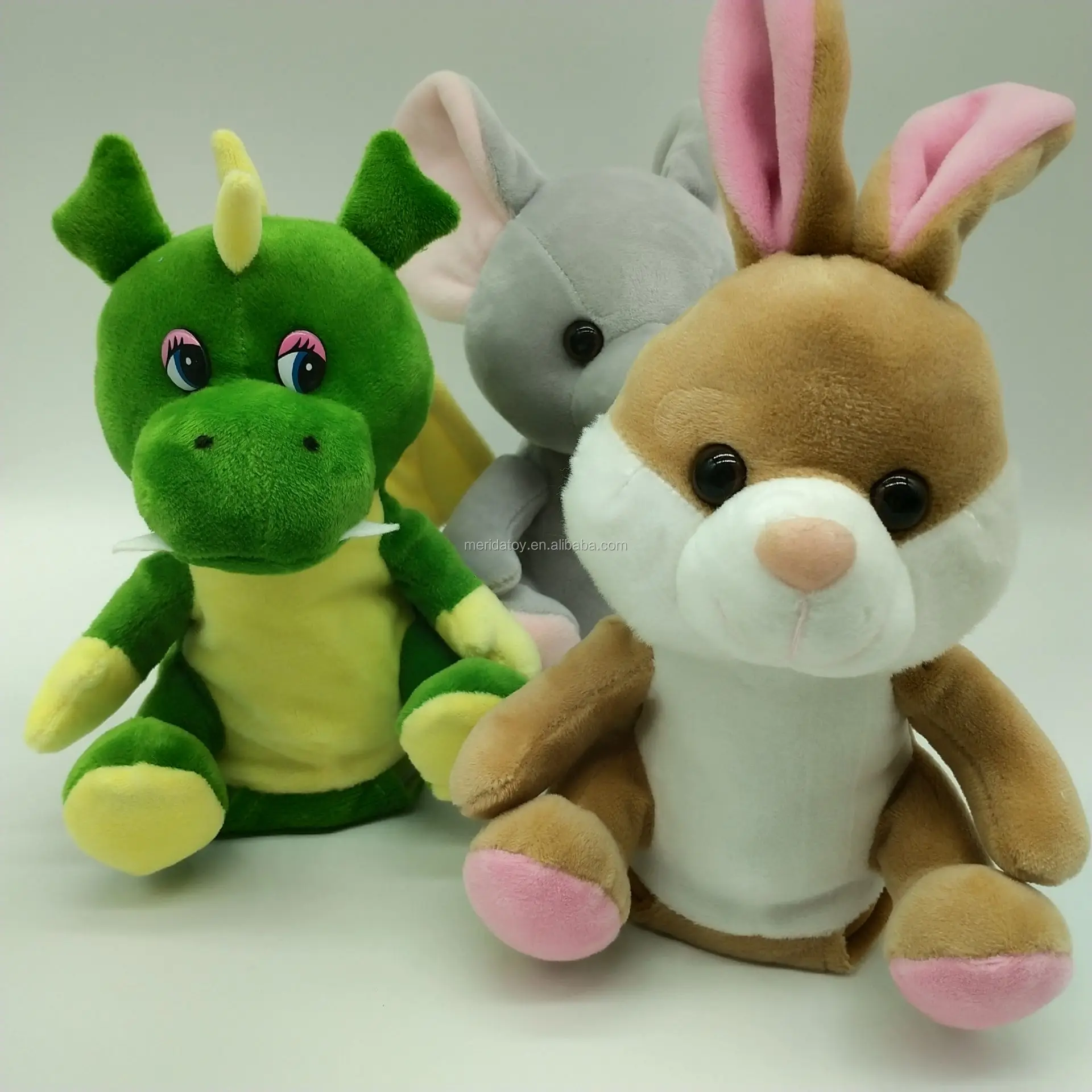 Custom Electric Talking Animal Plush Toys Dragon Elephant Bunny Nodding Head