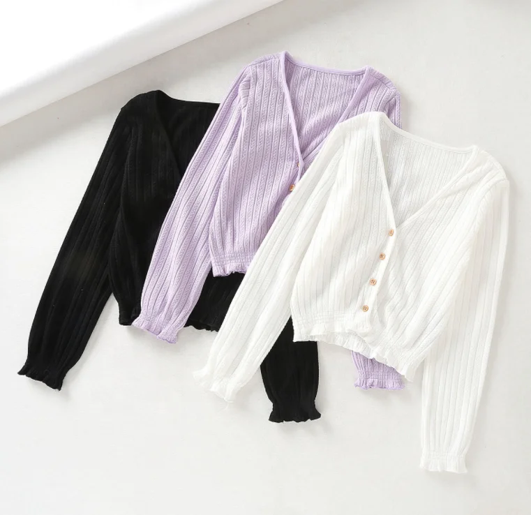 Runwaylover Y628 Falbala 2019 Women Elegant Long Sleeve Knitted Cardigan