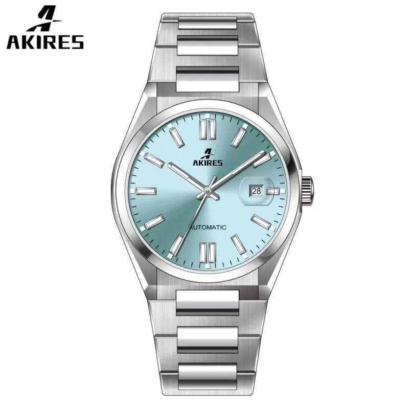2023 New Luxury Gold Automatic Watch Waterproof Stainless Steel Leather Strap For Men Nh35 Hands 8N24 Sterling Silver With Logo