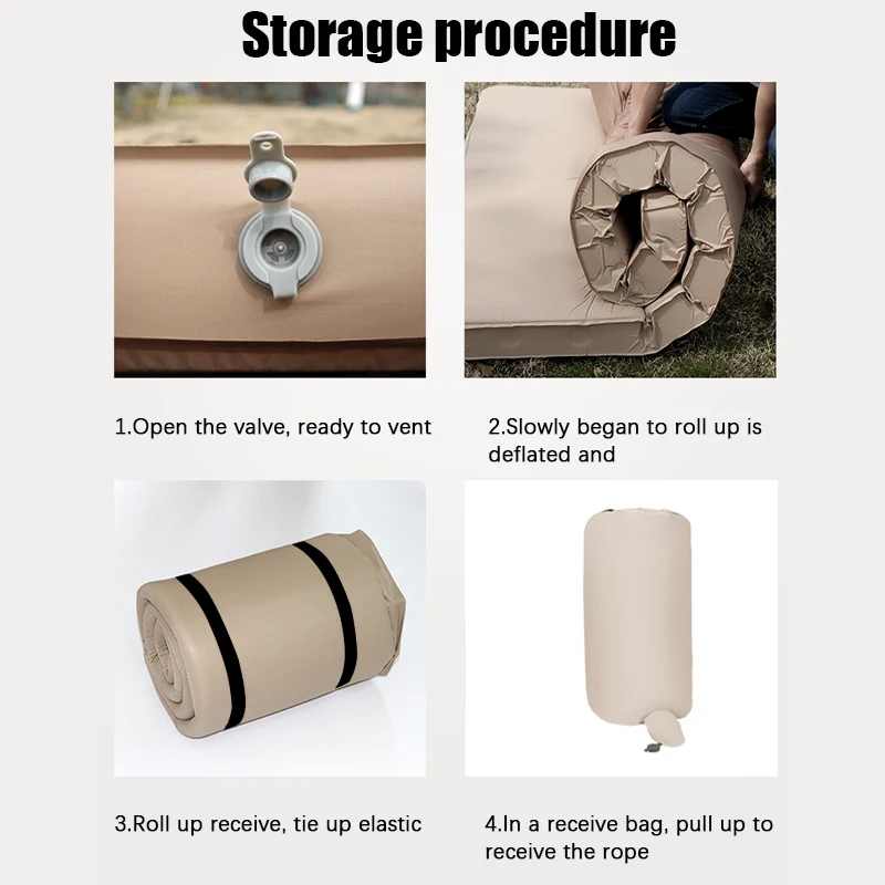 Thick Self Inflating Sleeping Pad with Solid Foam Outdoor Air Mat for Tent Car Backpacking Utraportable Camping Mattress