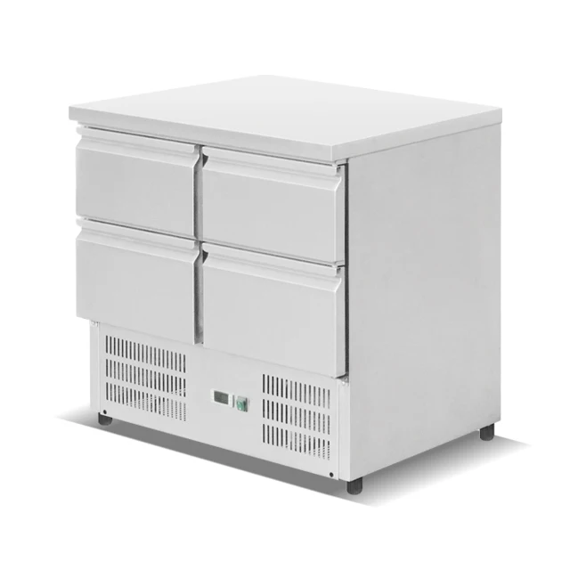 Counter Top Pizza Salad Chiller / Prep Table Display Refrigerator with 4 Drawers SALAD Pizza counter