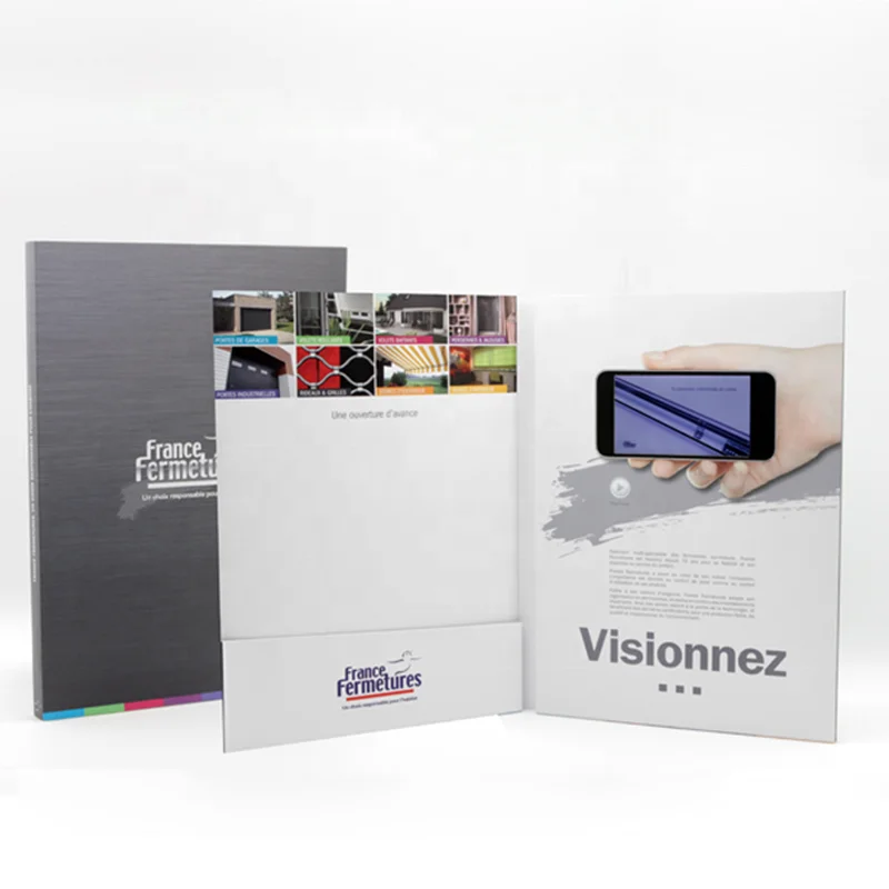 Factory Wholesaler White Card Connected Video Brochure Lcd Screen