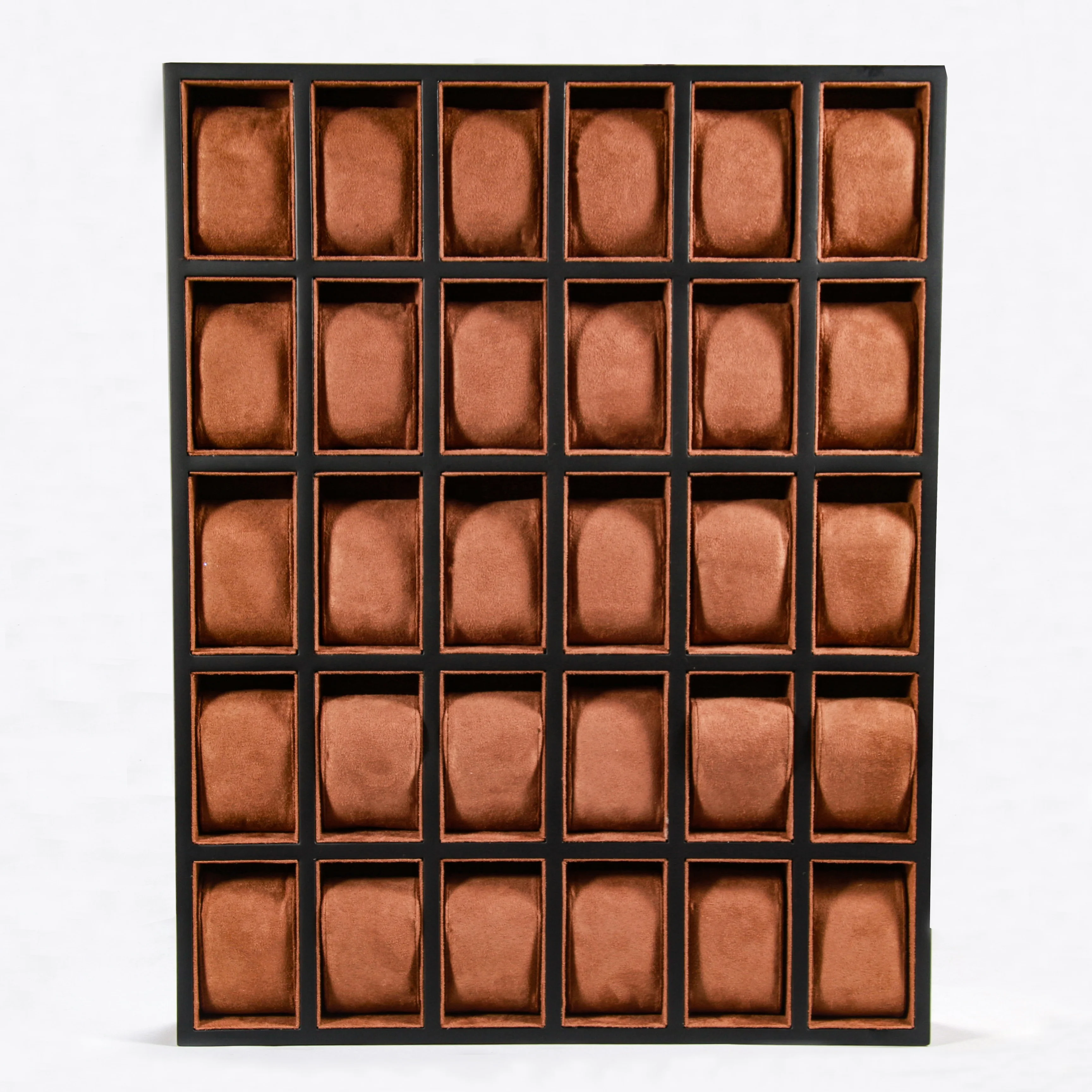 Wholesale 6 12 18 30 Slot Customize Luxury Watch Display Stand Wooden Jewelry Watch Tray Display