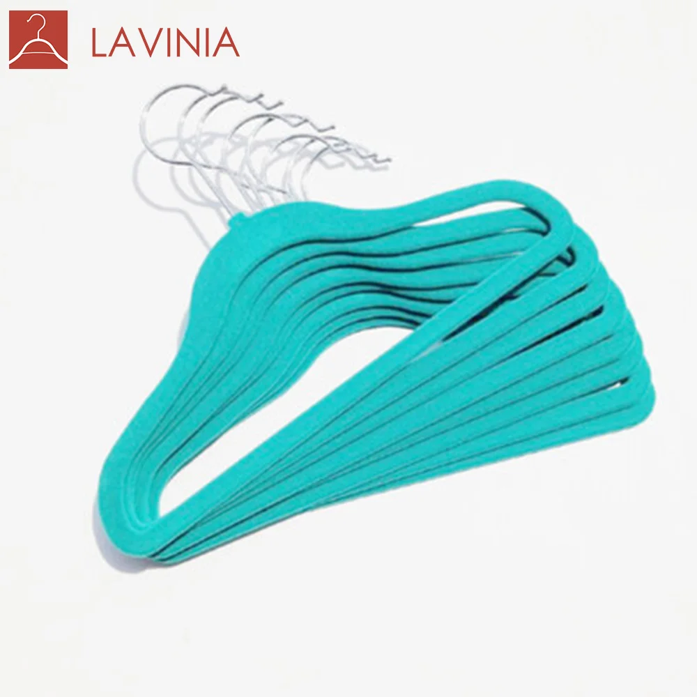 LAVINIA kids velvet hangers factory baby velvet hanger with closet divider