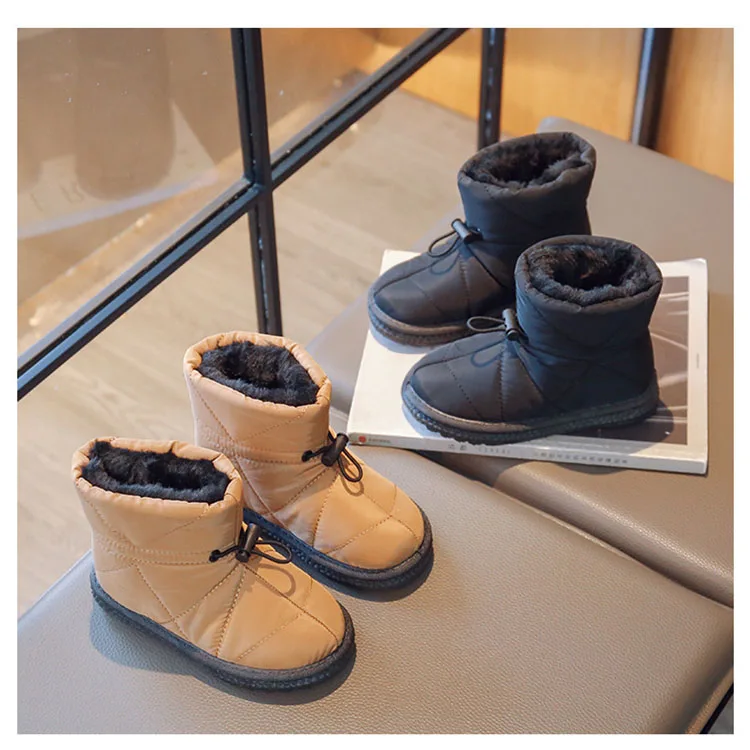 New hot sale children boot winter snow shoes plush flat sole boots designers shoe boot