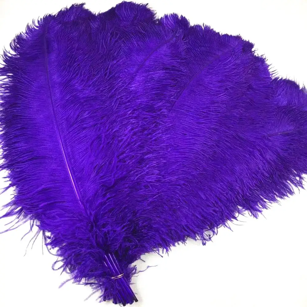 Purple Dyed Colors Large Artificial Plumes 15-75cm Ostrich Feathers for Decorations