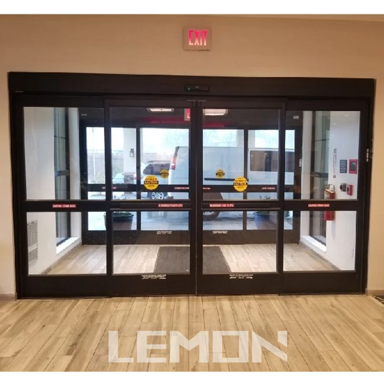 European Type Sensor Glass Door Operators Automatic Door Sliding With Motor Lock