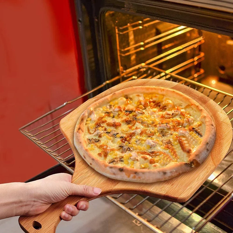 Pizza Peel Premium Natural Bamboo Pizza Board Bamboo Pizza Peel with Handle